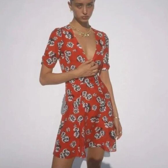 Realisation Par Ozzie Mini Dress Red Pansy XS - Picture 3 of 8